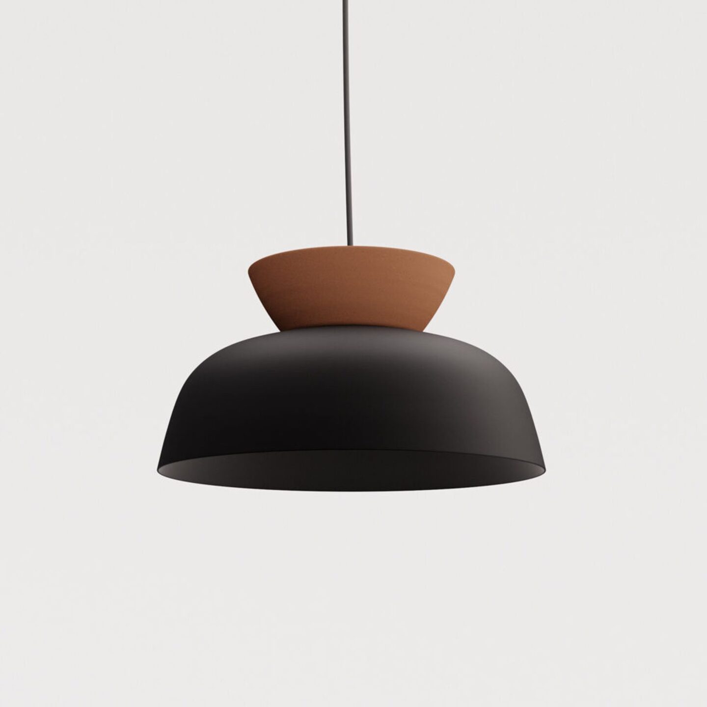Hat Ceramic 600 Pendant Black & Terracotta
